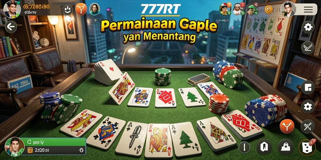 Tampilan gameplay seru di 777RT permainan Gaple.