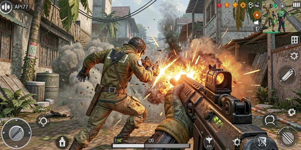Tampilan menakjubkan dari gameplay TPS di API77.