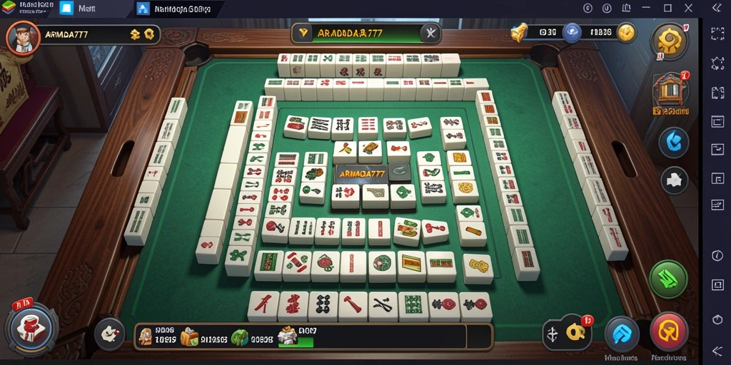 Tampilan gameplay Mahjong yang menarik dan menantang di ARMADA777.