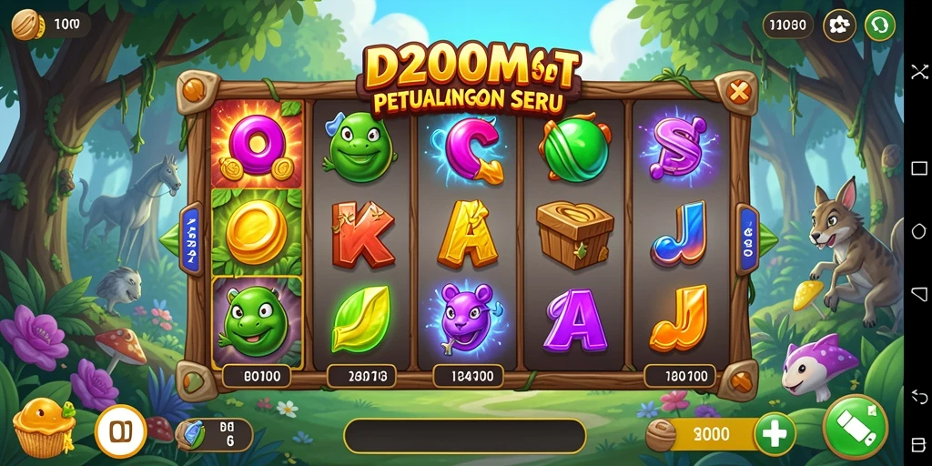 Tangkapan layar D200M yang menampilkan gameplay Slot yang menarik.