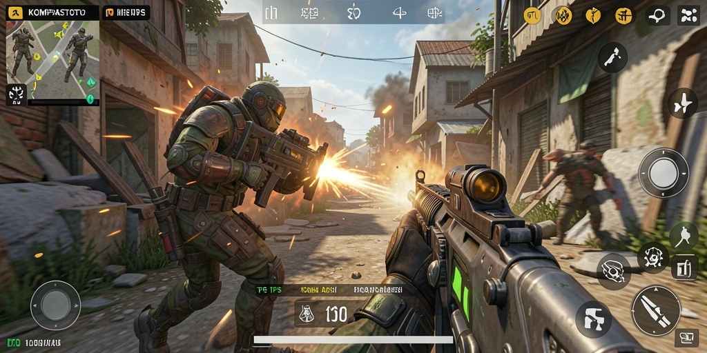 Tangkapan layar menampilkan aksi seru dalam gameplay TPS.