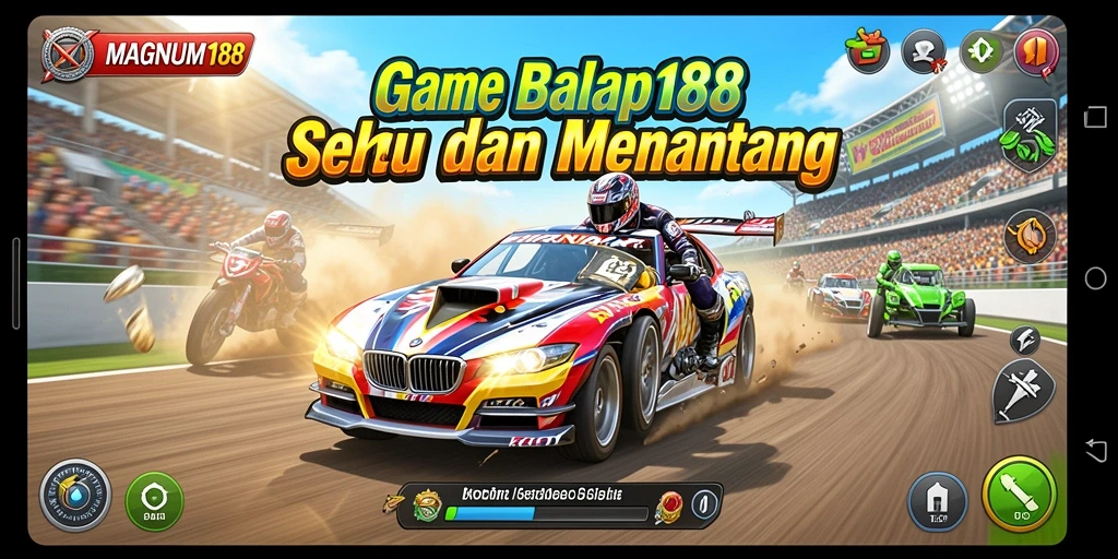 Tampilan gameplay MAGNUM188 yang penuh aksi dan kecepatan.