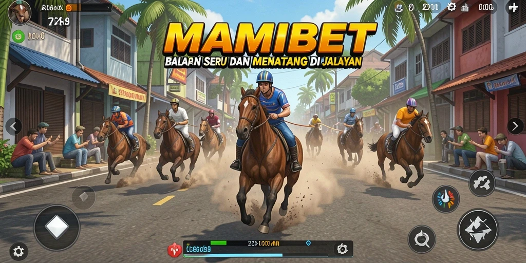 Tampilan gameplay balapan MAMIBET yang mendebarkan dan seru.