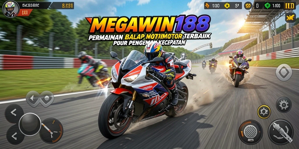 Gameplay seru di MEGAWIN188 dengan berbagai motor dan trek balapan yang menarik.