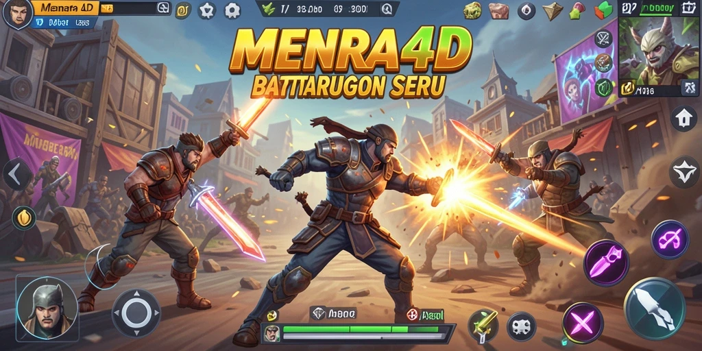Tampilan gameplay MENARA4D yang menegangkan dalam pertarungan Battle Royale.