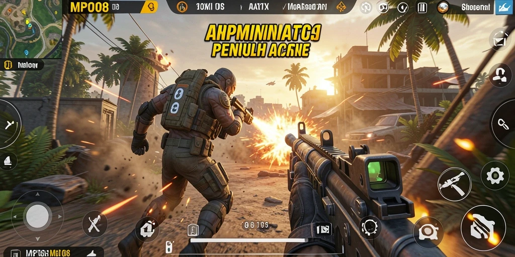 Tangkapan layar gameplay seru dari MPO08 yang menampilkan aksi TPS.