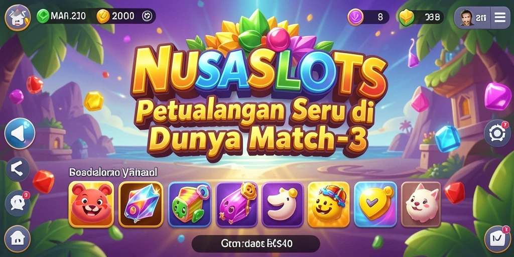 Tampilan seru saat mencocokkan lebih dari tiga simbol di NUSASLOTS.