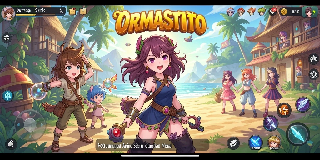 Tampilan gameplay ORMASTOTO yang menarik dengan karakter animasi.