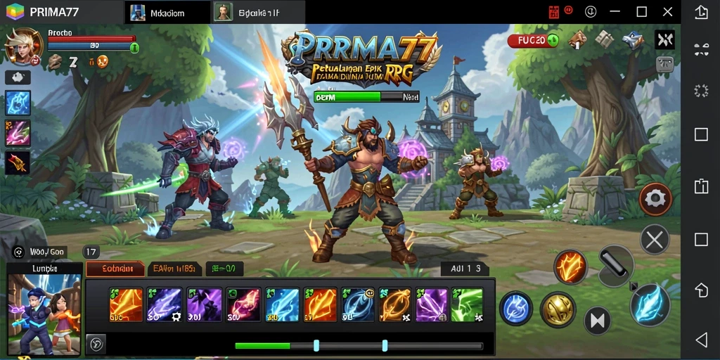 Tampilan antarmuka gameplay RPG yang menarik dan interaktif.