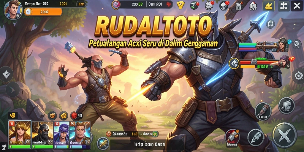 Screenshot gameplay RUDALTOTO dengan aksi seru dan karakter menantang.