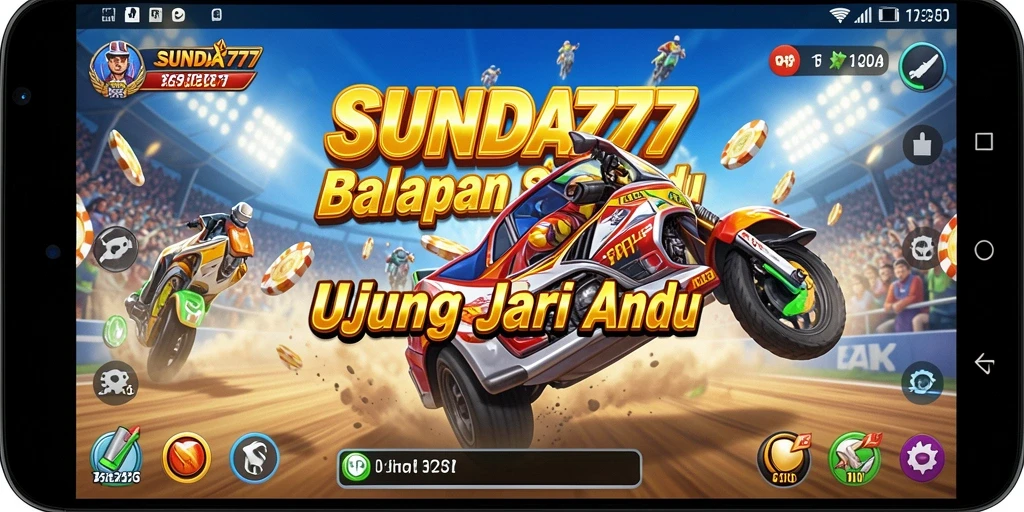 Tampilan gameplay SUNDA777 yang menegangkan saat balapan.