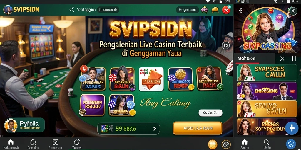 Tampilan gameplay Live Casino SVIPSIDN dengan dealer profesional.