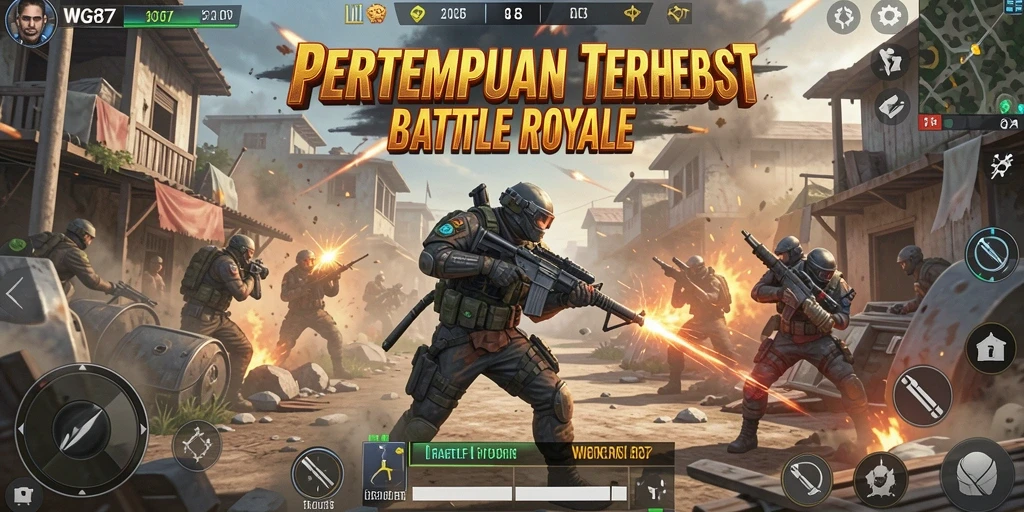 Tampilan gameplay seru dalam pertempuran Battle Royale di WG87.